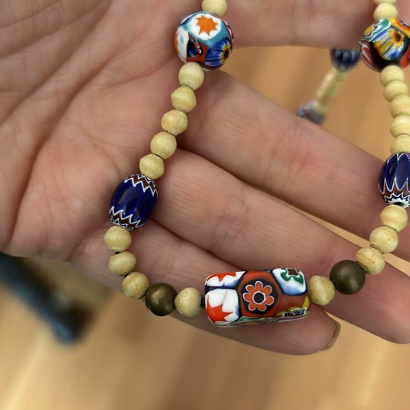 Vintage Antler-Bone Venetian Murano Glass Trade Bead African Necklace - Picture 14 of 15